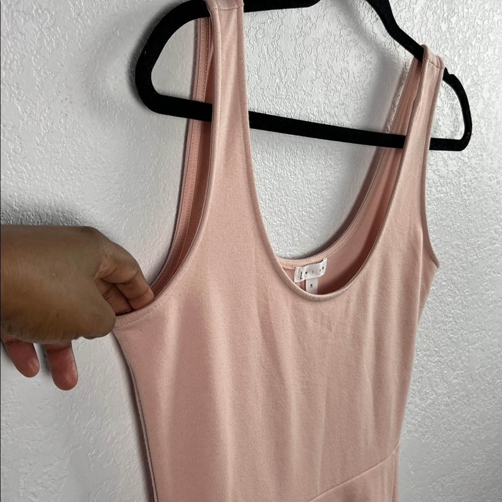 Leith Women’s Scoop Neck Sleeveless Midi Dress Pink Side Slit Sz M Chic Casual - Picture 5 of 7